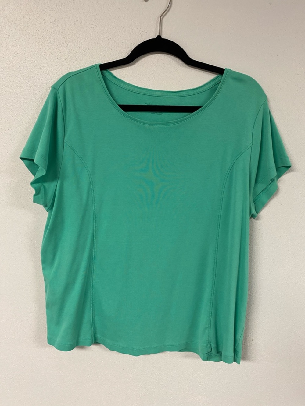Coldwater Creek Short Sleeve Scoop Neck Tee - Mint Green. Size 2X